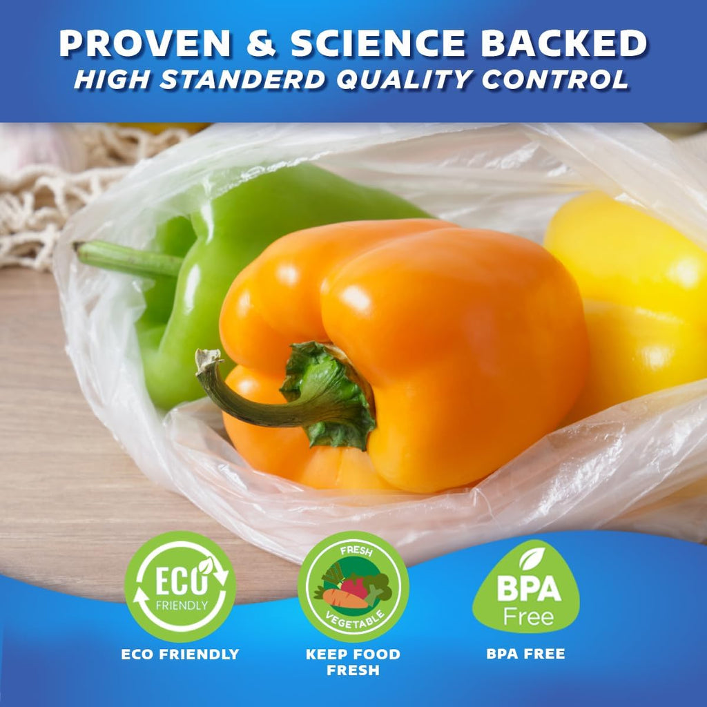 Produce Bags on Roll, 11 x 14 Inch, Clear, 4 Rolls