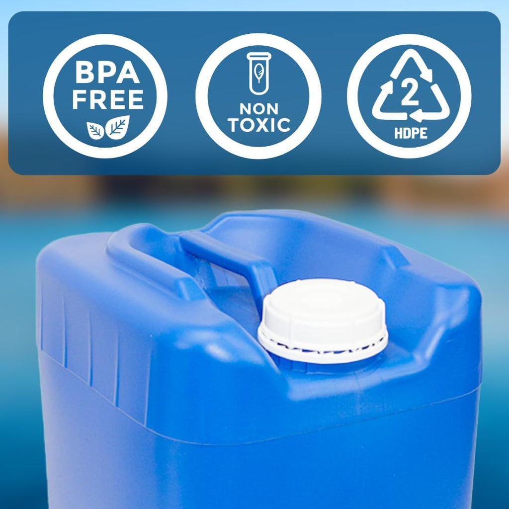 5-Gallon Stackable Water Storage Containers, w/Lids + Spigot, Easy Fill, Survial Supply, Emergency Water Storage for