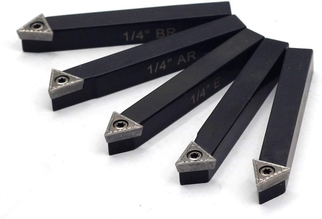 OSCARBIDE 1/4" Mini Indexable Lathe Turning Tool Holder Set 5pc
