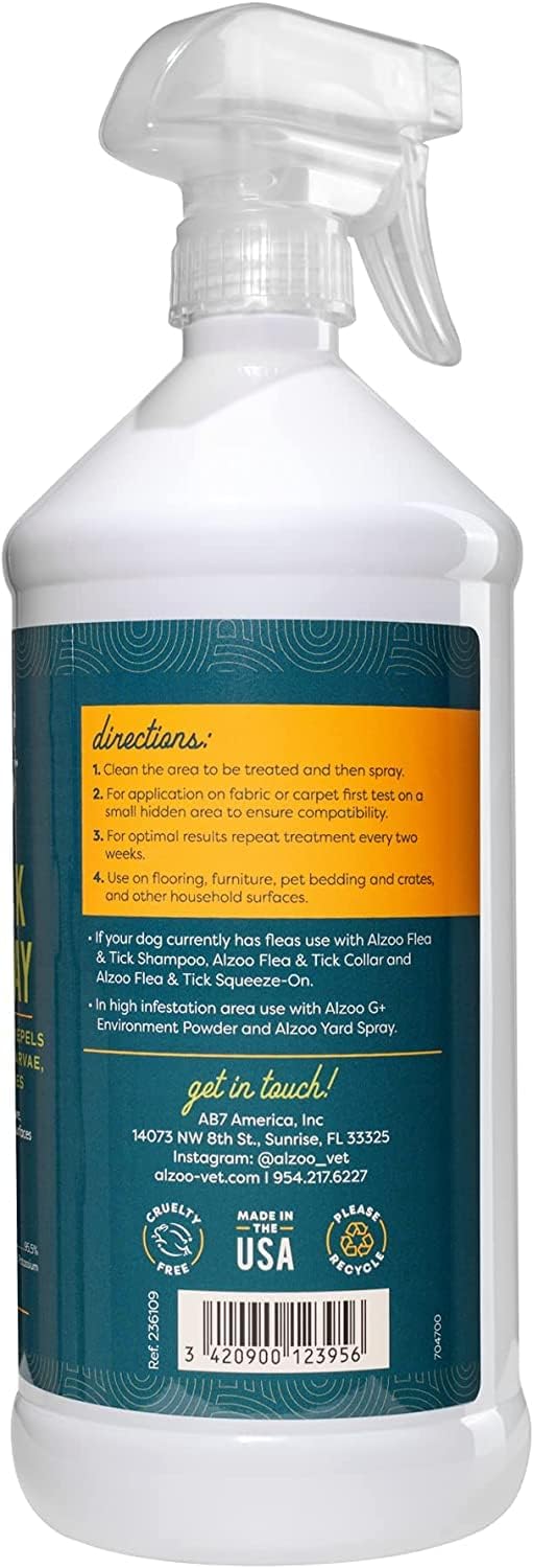 Natural Flea & Tick Home Spray, Helps Eliminate and Repel Pests, Use on Flooring, Furniture, Pet Beds, Plant-Based
