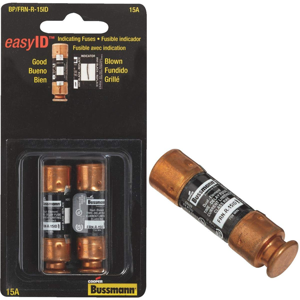 Bussman BP/FRN-R-15ID 15 Amp Heavy-Duty Time Delay Fuse 2 Count