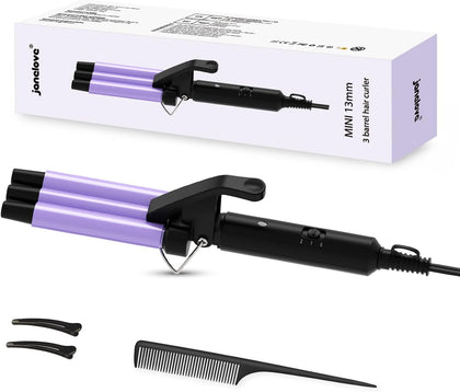 Upgraded Hair Crimper 2 Adjustable Temperature, 1/2 Inch Beach Waves Curling Iron, Hair Waver for Short & Medium