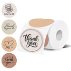 Thermal Label,3 Inch Beige Gradient Round Thermal Printer Sticker,Self-Adhesive Round Direct Thermal Labels,Thermal