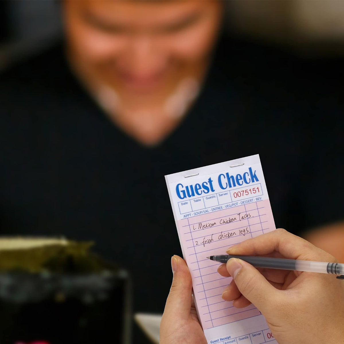 Guest Check Pads for Servers (Pink-10 pads), 50 Sheets/Pad