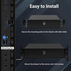 2U Rack Mount Drawer, Server Rack Drawer w/Combination Lock