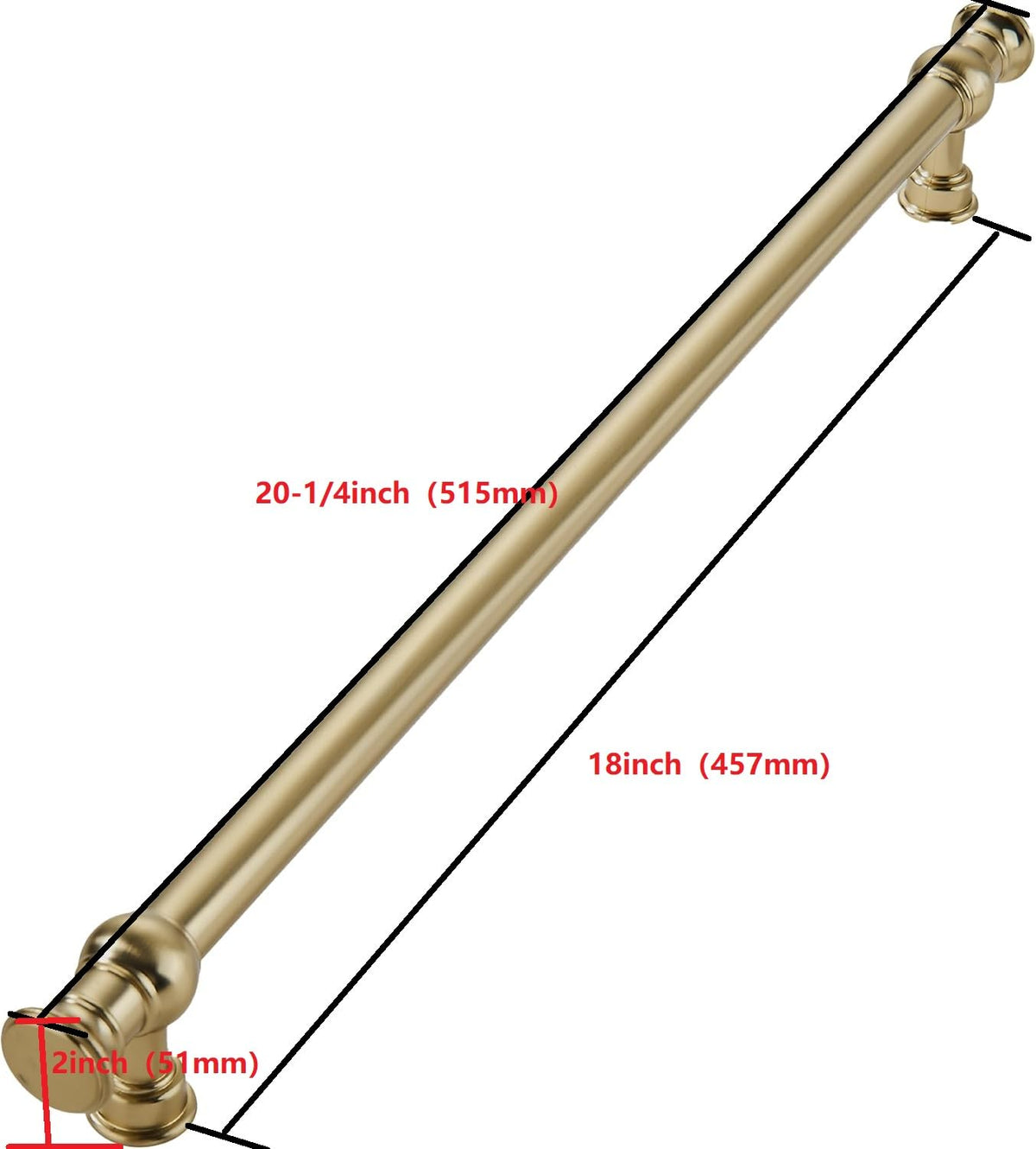 1 Pack 18inch(457mm) Hole Center Appliance Pulls Champagne Bronze Cabinet Pulls Solid Heavy Duty Pull Cabinet