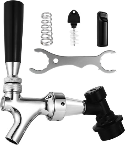Stainless Steel Core Ball Lock Beer Faucet, Self-Closing Beer Tap | Keg Tap Faucet with Ball Lock Quick Disconnect