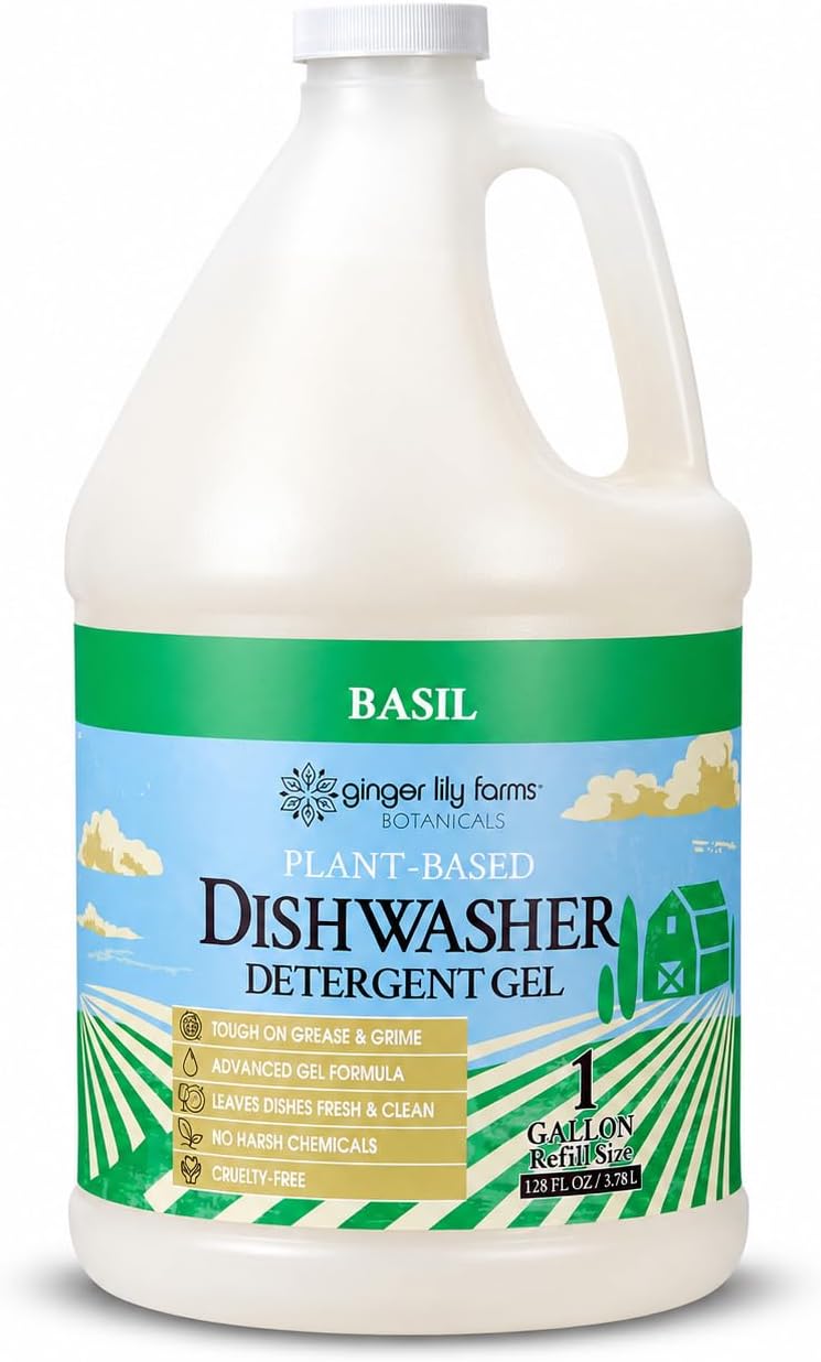 Botanicals Dishwasher Detergent, 128oz, Basil