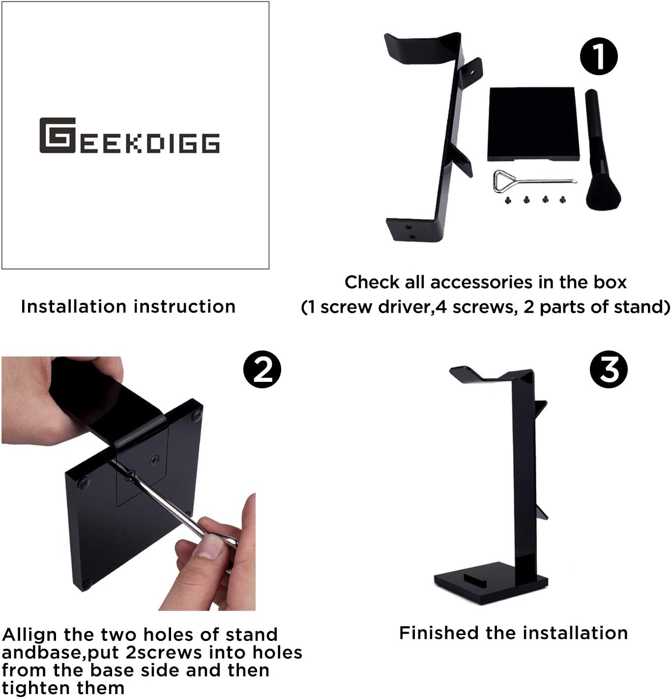 Headphone Stand Gaming Headset Holder For Desk Cable Organizer & Cellphone Stand for All Headphones Size headphone
