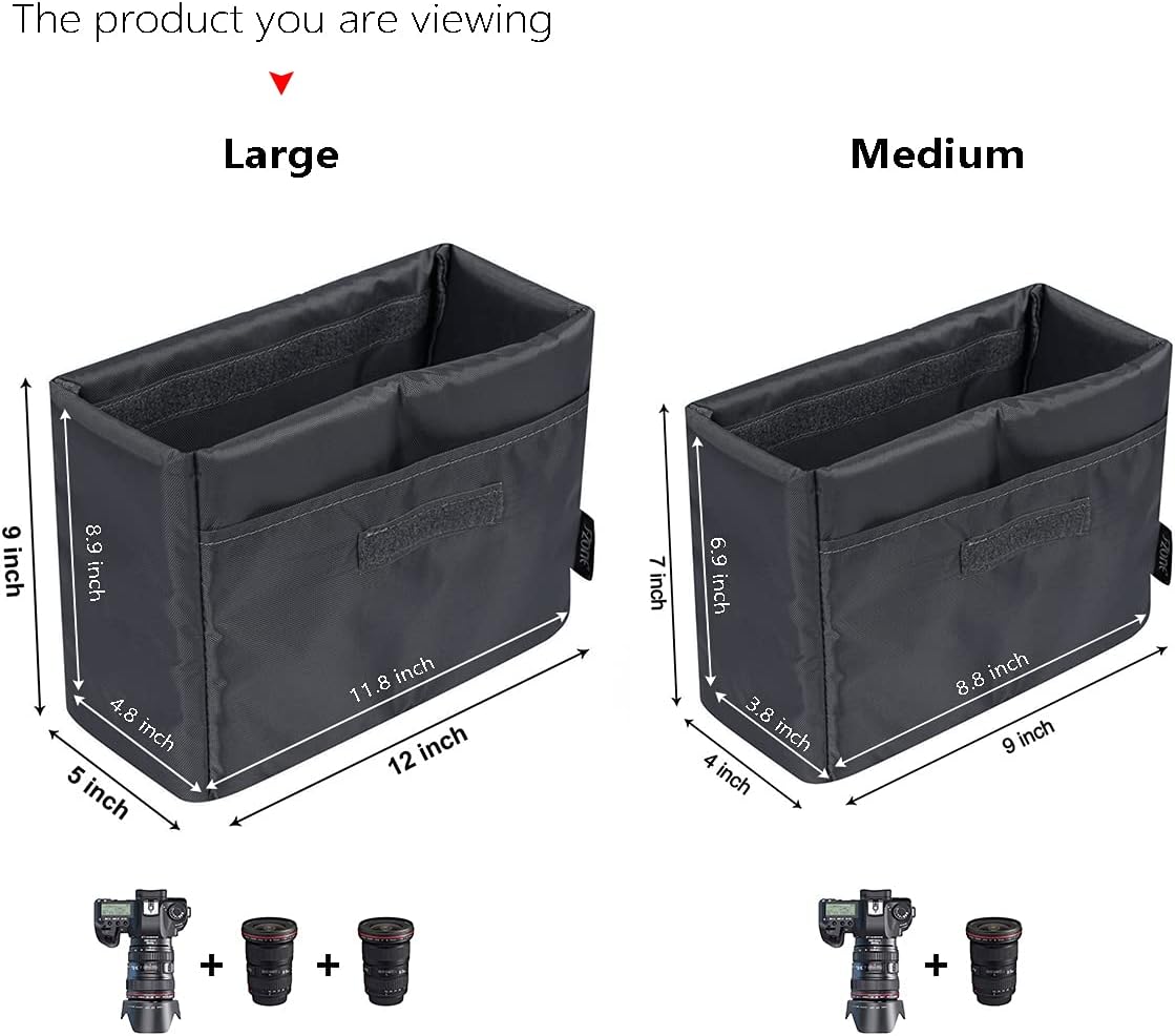 Waterproof Shockproof Foldable Camera Insert Bag Lens Cases Canon Nikon | Raindrop Proof, Fits in a Backpack