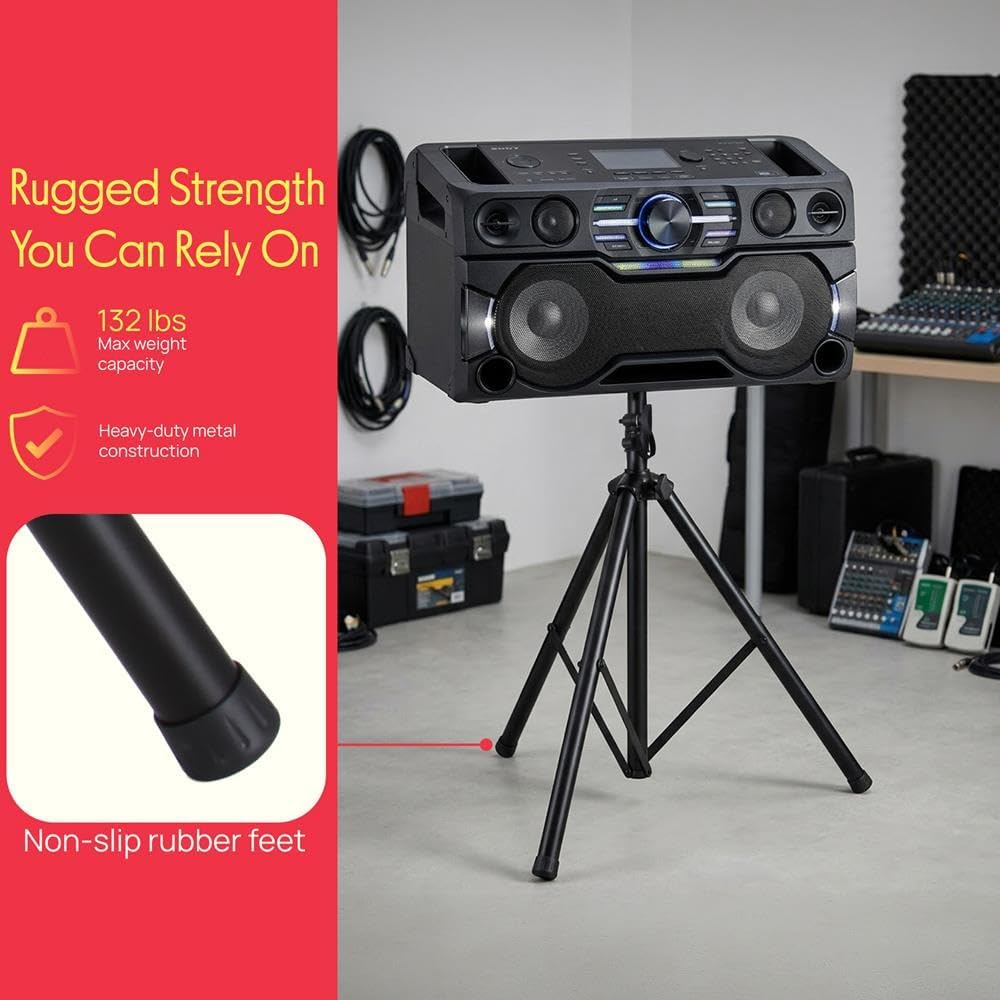 Universal Speaker Stand Mount Holder Heavy Duty Tripod w/ Adjustable Height from 40” to 71” and 35mm Compatible