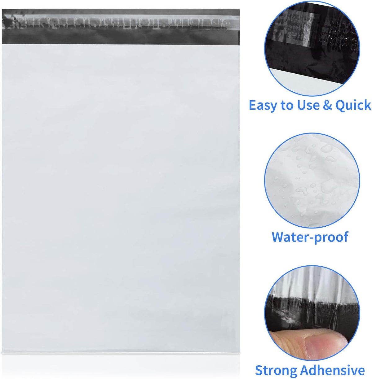 200 Pcs 11x14 Poly Mailers Envelopes Shipping Bags for Clothing or Soft Items, Waterproof Tear-proof White Self Seal