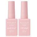 Gel Top Coat and Base Coat Set: 2 PCS No Wipe Clear Gloss Shiny | Clear, Stain Resistant, UV Top Coat Nail Polish for