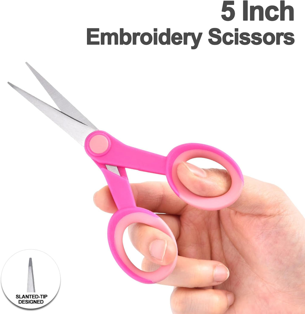 Premium Sewing Scissors Bundle: Heavy Duty Fabric, Detail Embroidery & Small Selvedge Scissors, Thread Snips for