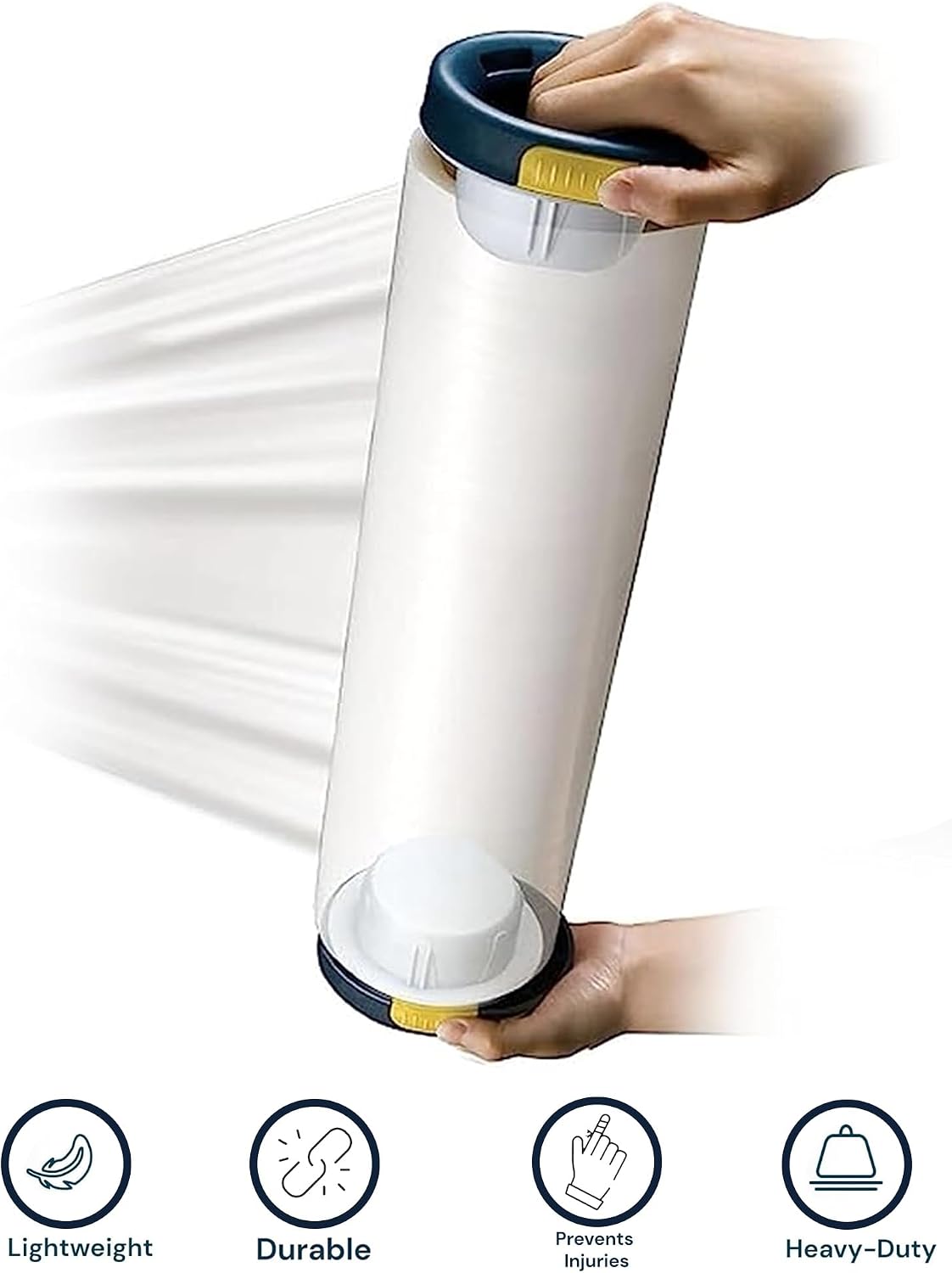 MDJ by Excell Stretch Wrap Film Dispenser with a Brake, Hand Saver for Easy Pallet Packaging, Wrap Handle for Shrink