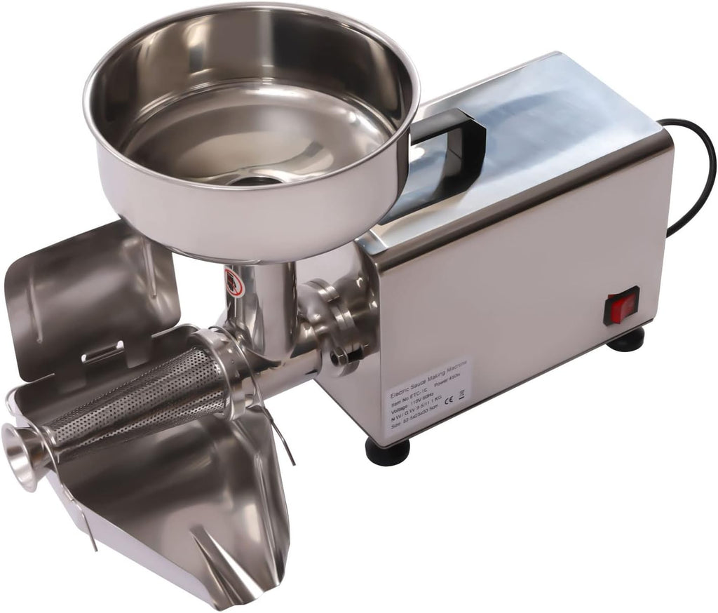 Food Mill for Tomato Sauce, Electric Tomato Berry Strainer Tomato Sauce Grinder, 110v 450w Electric Tomato Strainer