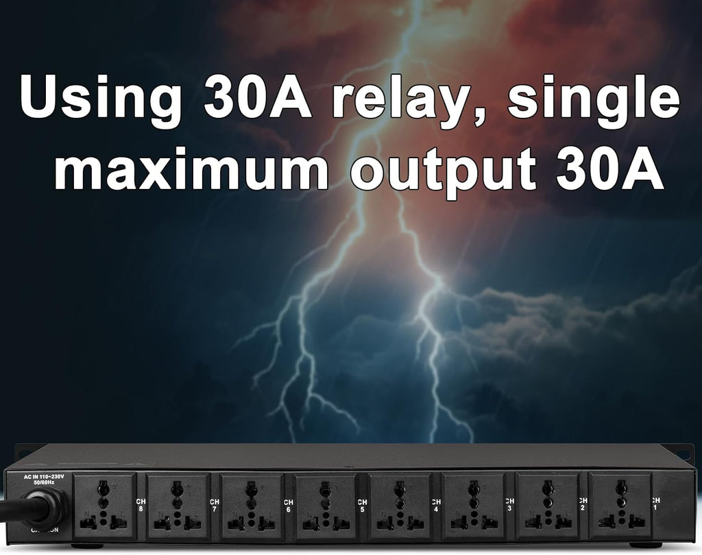 10 Outlet Power Conditioner 10 Amp 2000w Audio Digital Power Sequencer Rack Mount With Precise Real-Time Voltage
