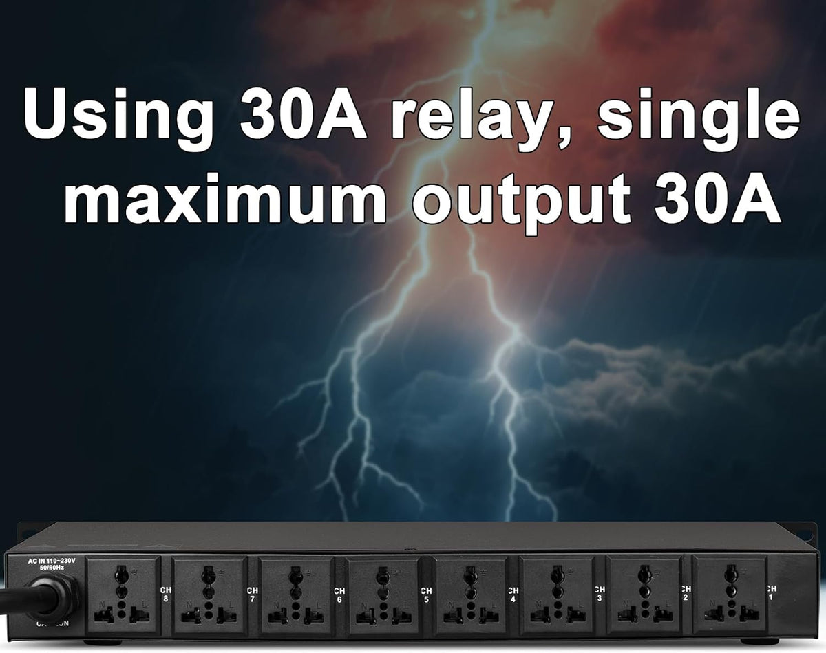 10 Outlet Power Conditioner 10 Amp 2000w Audio Digital Power Sequencer Rack Mount With Precise Real-Time Voltage