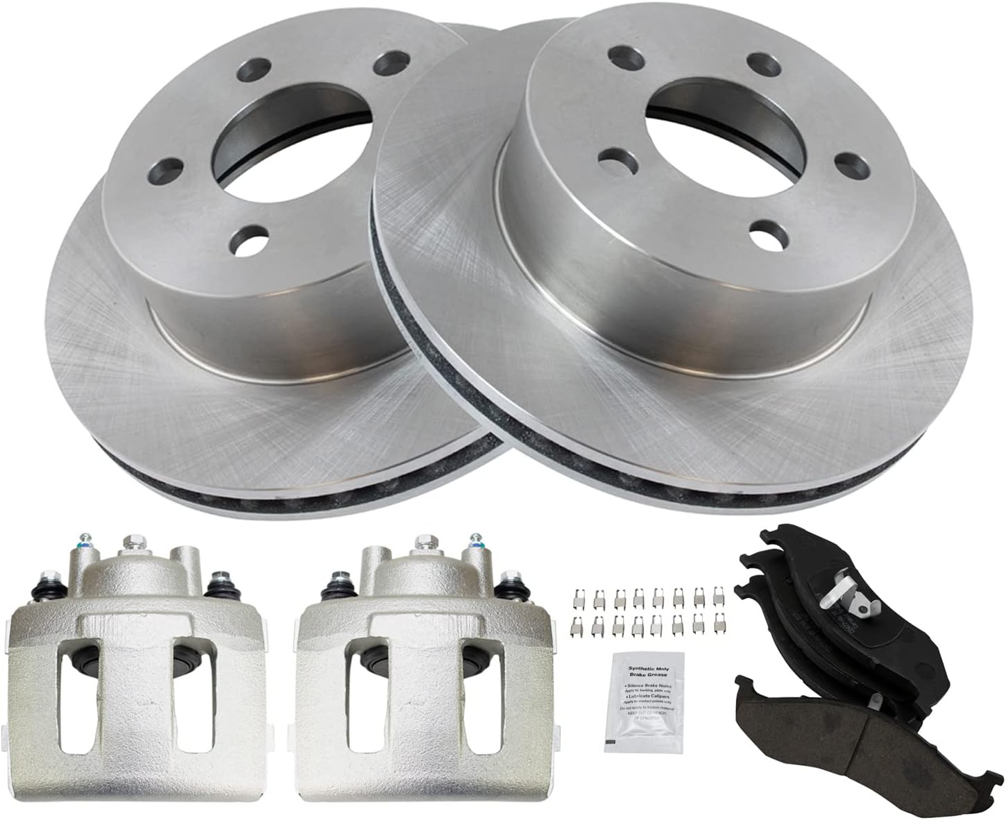 Front Brake Pad and Rotor Set Ceramic Vented Rotors Calipers Compatible with 1999-2001 Jeep Cherokee 1999-2006 Wrangler
