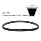 uxcell 3pcs A25 Wrapped Rubber Belt, A-Section V Belt 26.8" Outside Circumference x 0.51" Width x 0.32" Thick, Industrial Power Transmission Belt