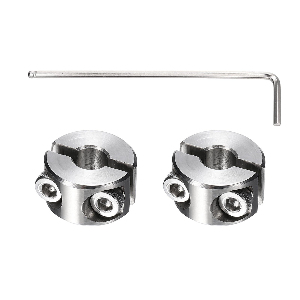 MECCANIXITY 2Pcs Double Split Shaft Collars 6mm Bore Clamping Collar Silver
