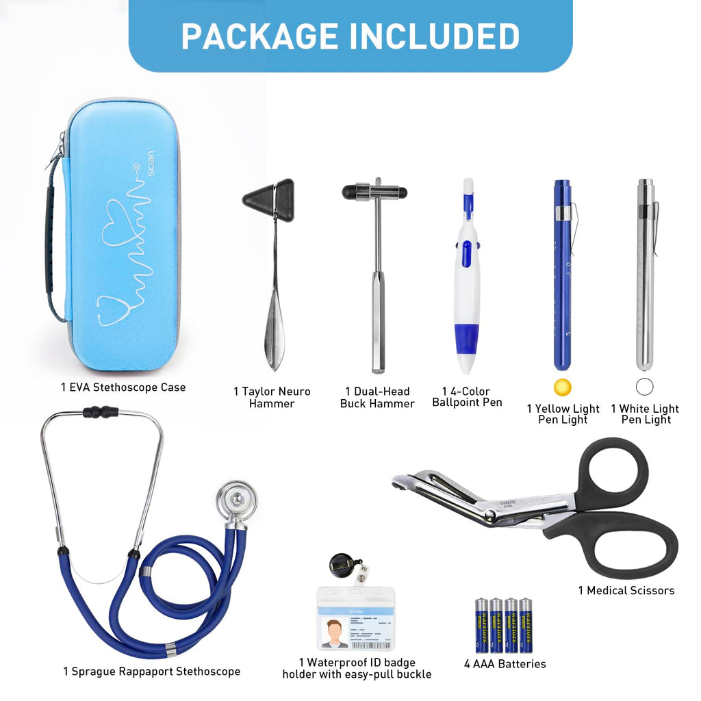 13 Pcs Stethoscope Case Kit, Supplies Inclued, Perfect Nurse Gift Include Stethoscope, Medical Scissors, Penlights
