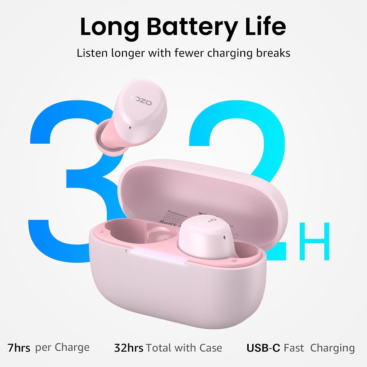 A1 Wireless Earbuds Bluetooth 5.3 Light Weight in Ear IPX5 Waterproof Headphones 2 Mic for AI Calls, Immersive