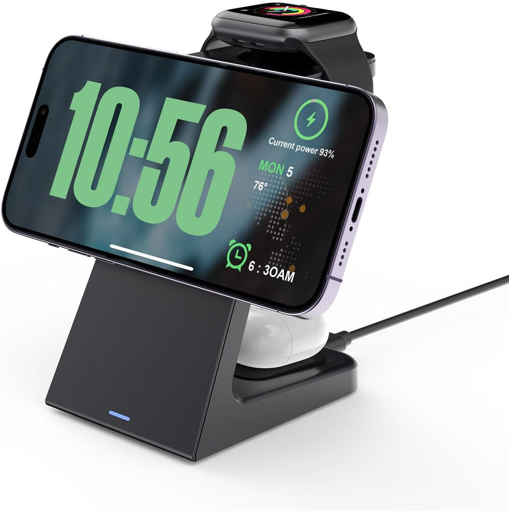 25W Magnetic Wireless Charging Stand for Mag-Safe, 3 in 1 Fast Wireless Charger Station for iPhone 17 Pro Max/17