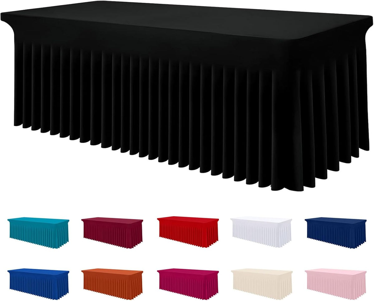 Spandex Elastic Fitted Table Cloth Skirt for 6FT Rectangle Table