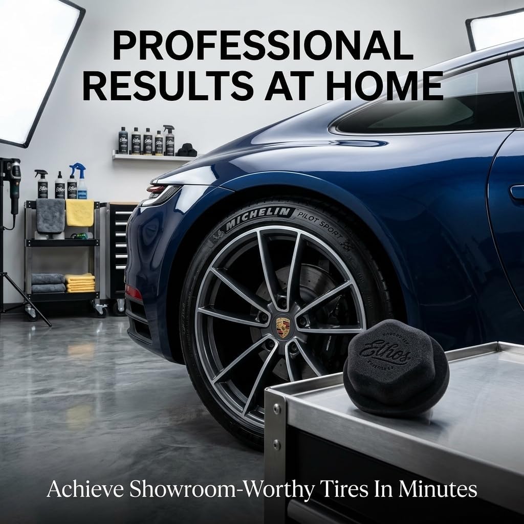 Tire Shine Applicator - Tire Shine Car Detailing Foam Sponge Tool - Tire Cleaner and Shine Tire Foam - Tire Shine