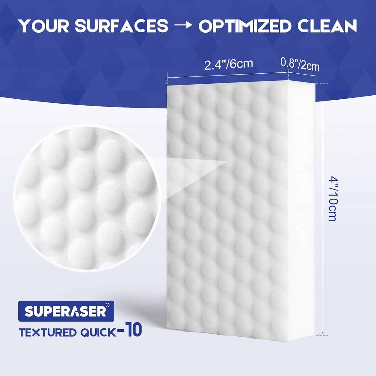 Magic Sponge Eraser, 10 Pack, 2X Density Melamine Foam