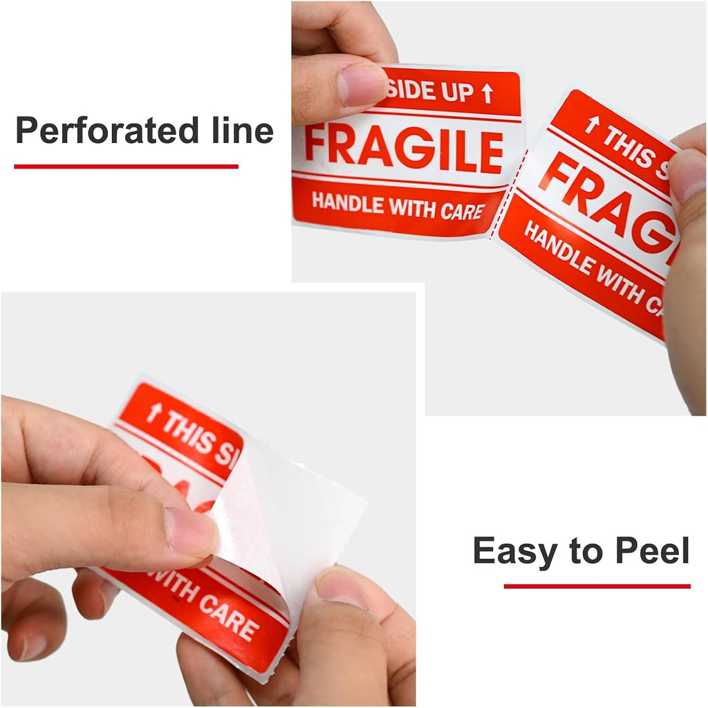 1000 Fragile Stickers 2"x3" for Shipping and Moving