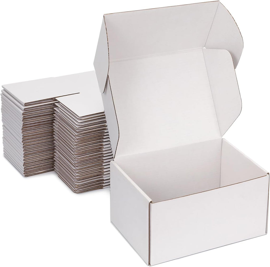 6x6x4 White Shipping Boxes for Small Business, Packing, 25 Pack