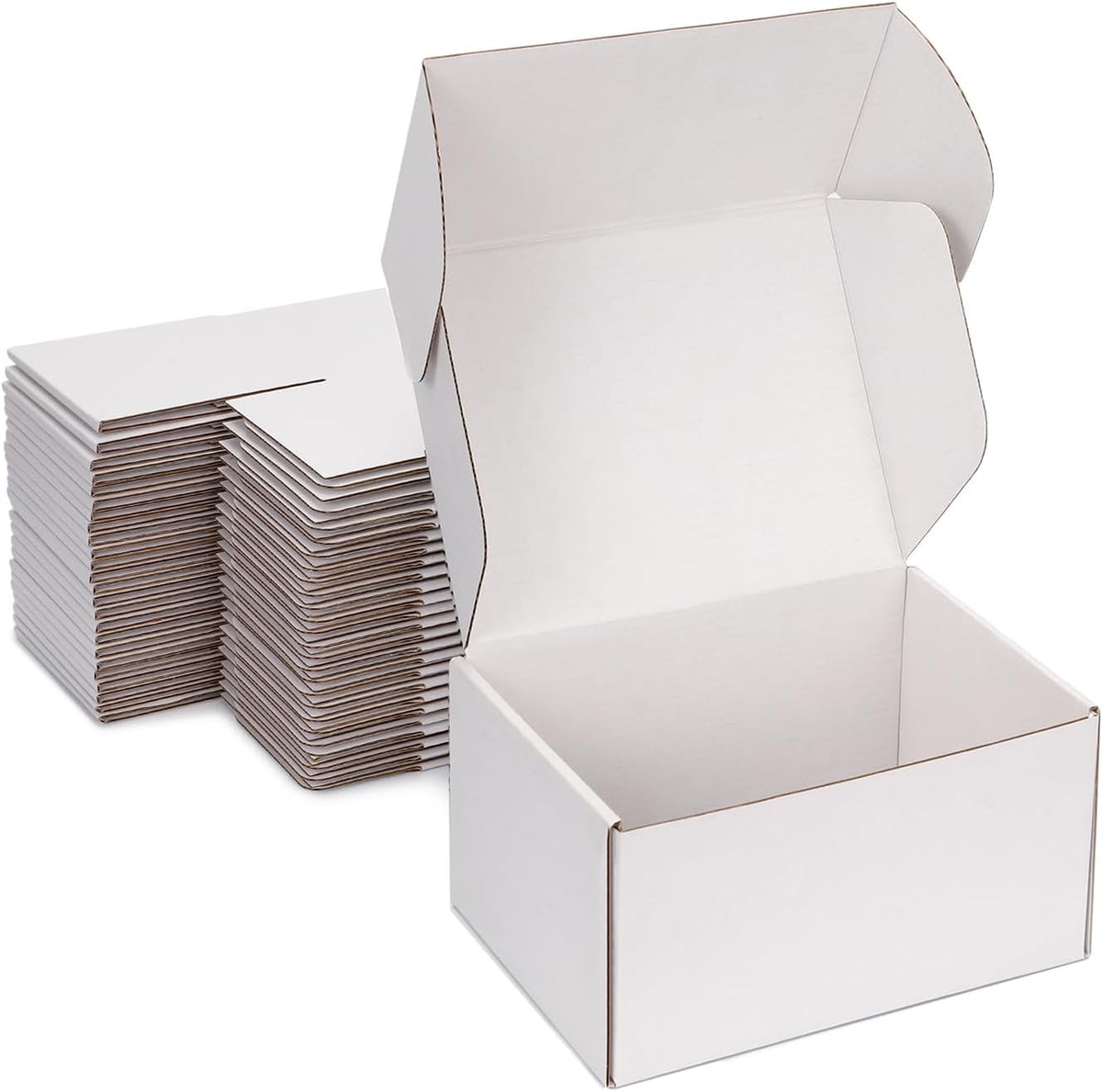 6x6x4 White Shipping Boxes for Small Business, Packing, 25 Pack