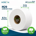 Universal Jumbo Roll Toilet Paper, White, 2-Ply, 625 Ft, 12 Rolls