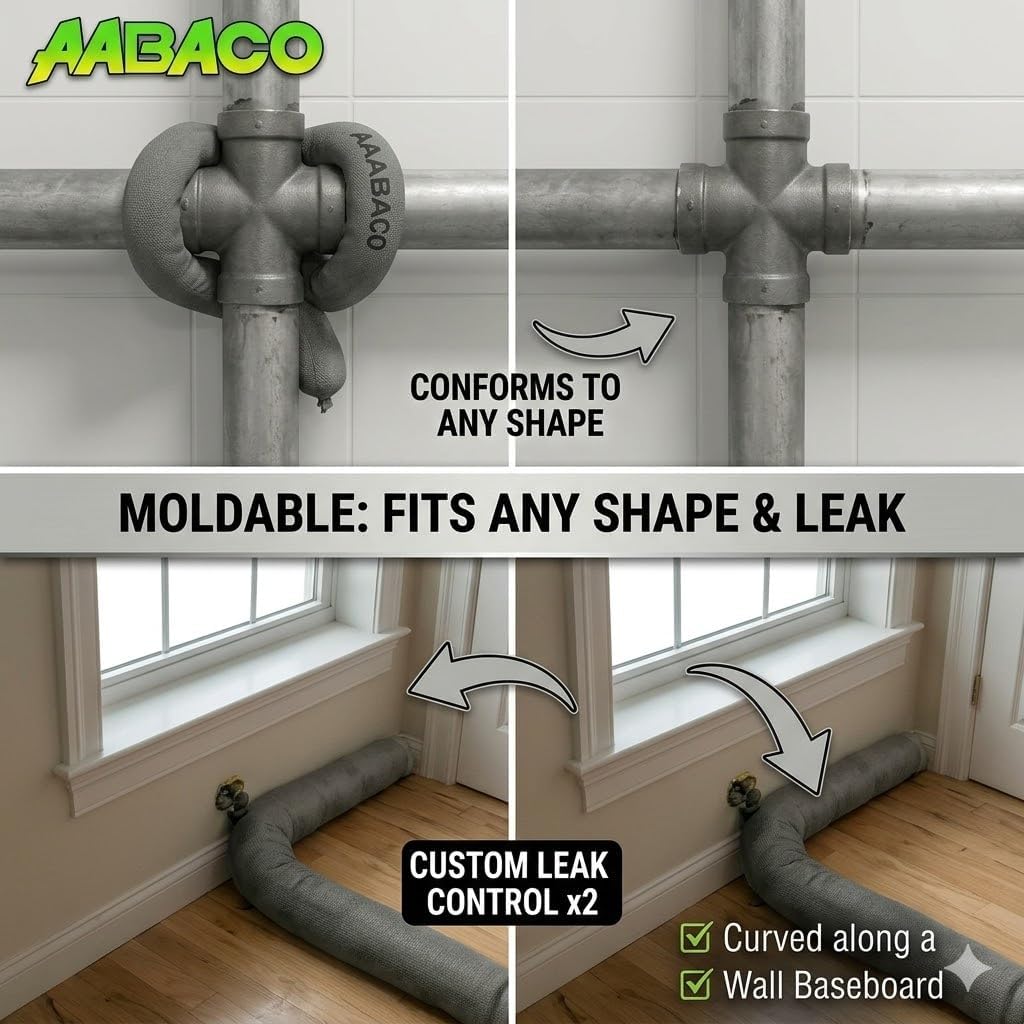 AABACO Spill Containment Socks, Oil, Water & Chemical, 3"x48", 2 Pack