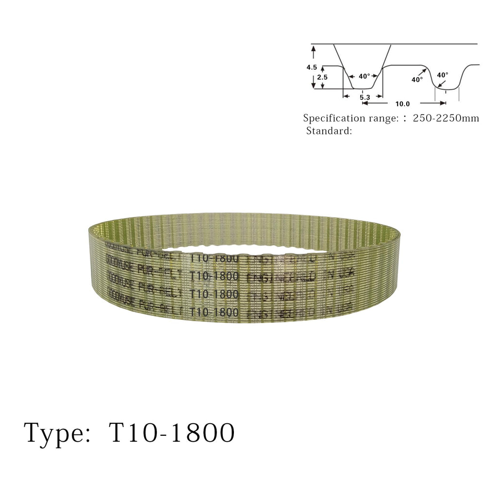 GOODYUSE T10-1800-20 PU Timing Belt, 10mm Pitch, 20mm Width, 1800mm Length, 180 Teeth, Synchronous Closed Loop Timing Belt for 3D Printers