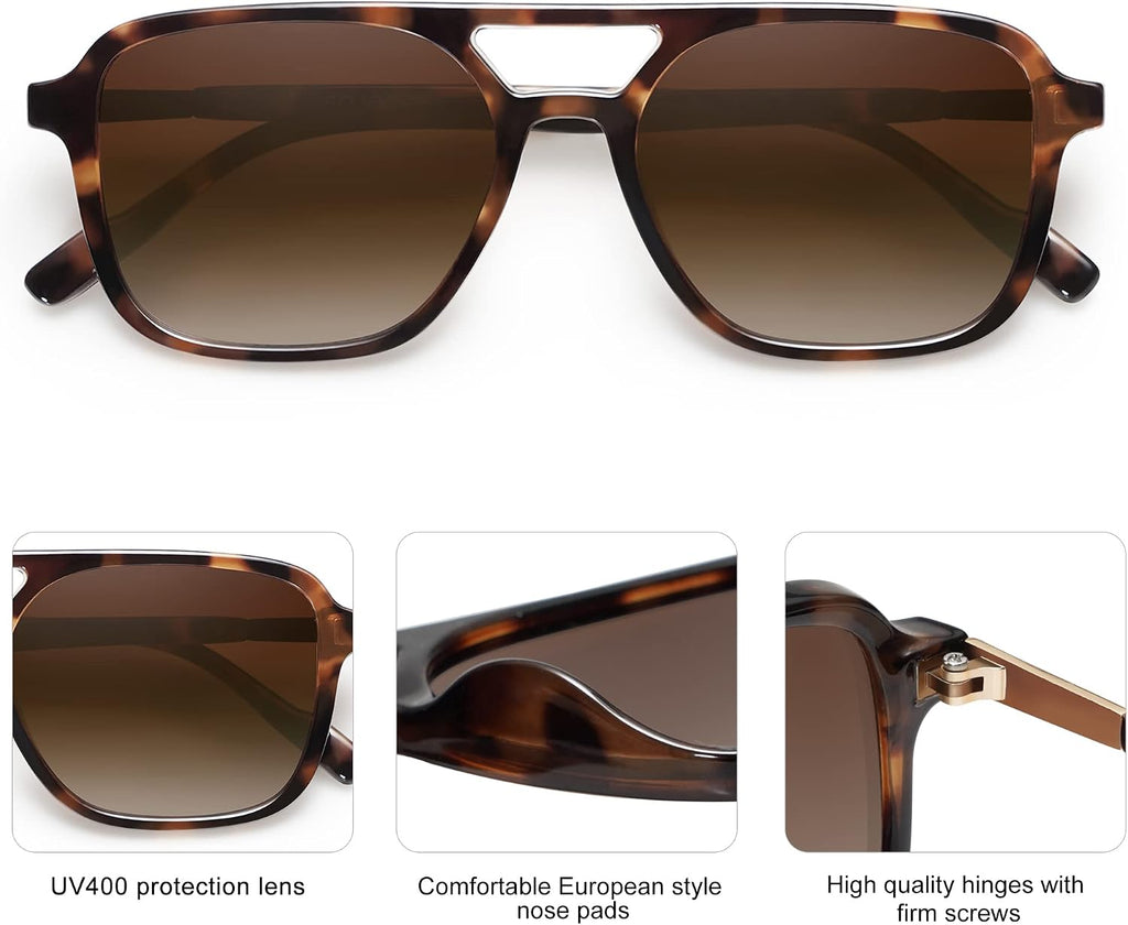 Retro Aviator Sunglasses Womens Mens,Trendy Rectangle Shades SJ2202 | Polit UV400 Protection Women Sun Glasses,Y2K