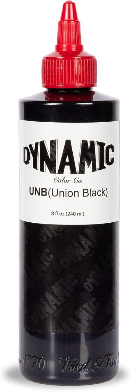 Dynamic Color Union Black Tattoo Ink, Made in Spain, Reach Compliant, 8 oz