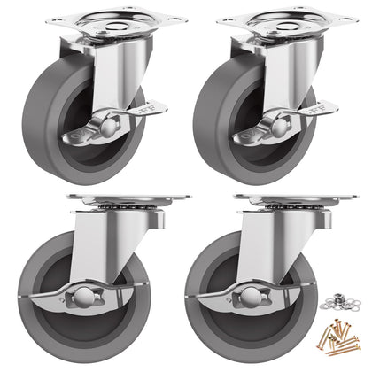 Caster Wheels,3 Inch Casters Set of 4,Heavy Duty Caster with Brake