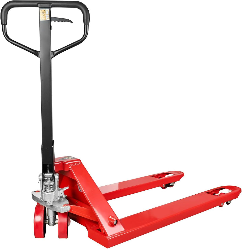 Standard Manual Pallet Jack, 27" W x 48" L, 5500lbs Capacity | Heavy Duty Pallet Jack for Warehouse, Workshop, Factory