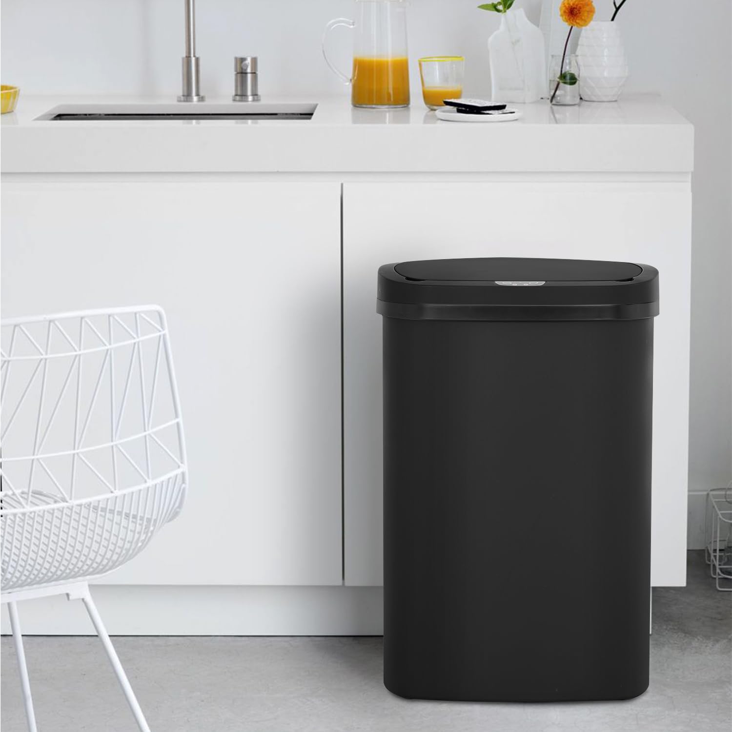 13 Gallon/50L Automatic Trash Can Motion Sensor Trash Bin with Lid, Touchless Kitchen Garbage Can for Office