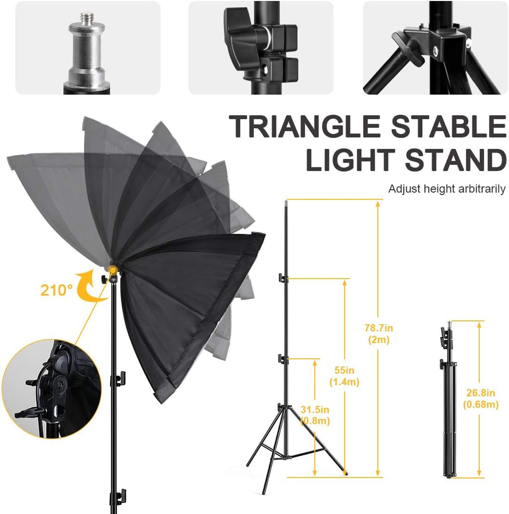 Softbox Continuous Lighting Kit 1 Pack for Camera Photo Video Photography Studio Light with 28'' x 28''Octagon