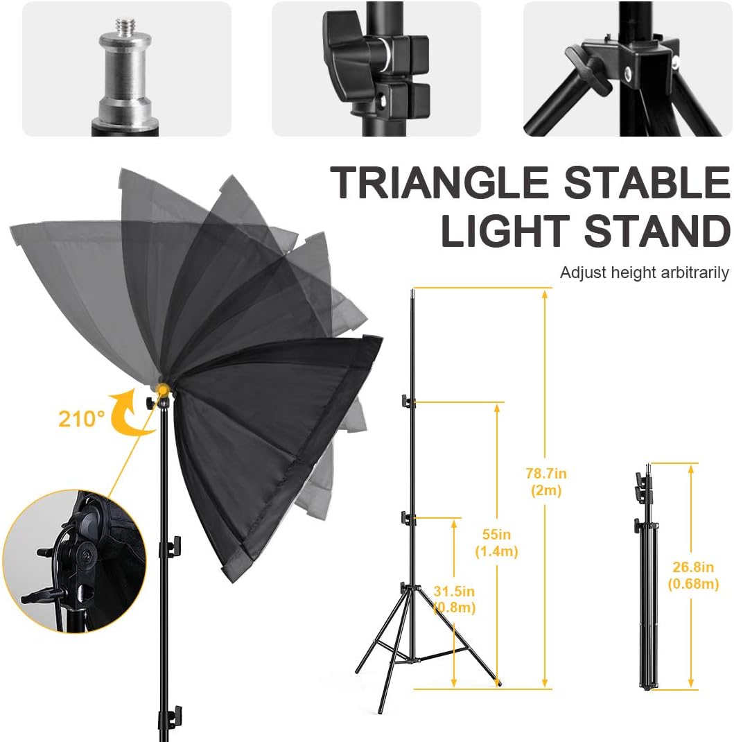 Softbox Continuous Lighting Kit 1 Pack for Camera Photo Video Photography Studio Light with 28'' x 28''Octagon