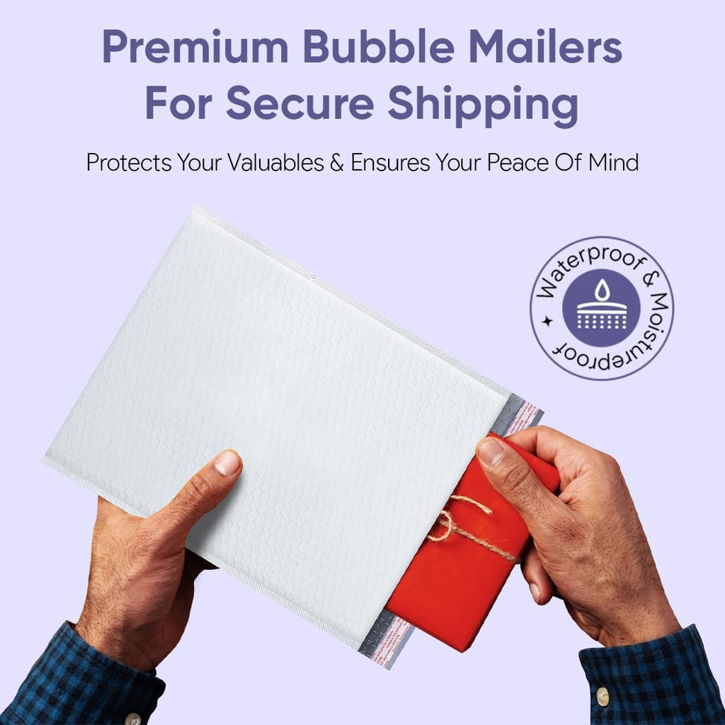 Bubble Mailers 10.5x16, Self Seal Poly Padded Envelopes #5, 100 Pack Bulk
