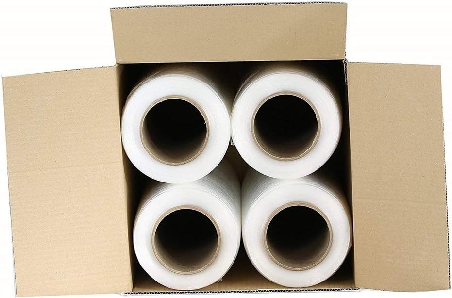 18" x 1500' 80 Gauge 4 Rolls Pallet Wrap Stretch Film Hand Shrink Wrap 1500FT