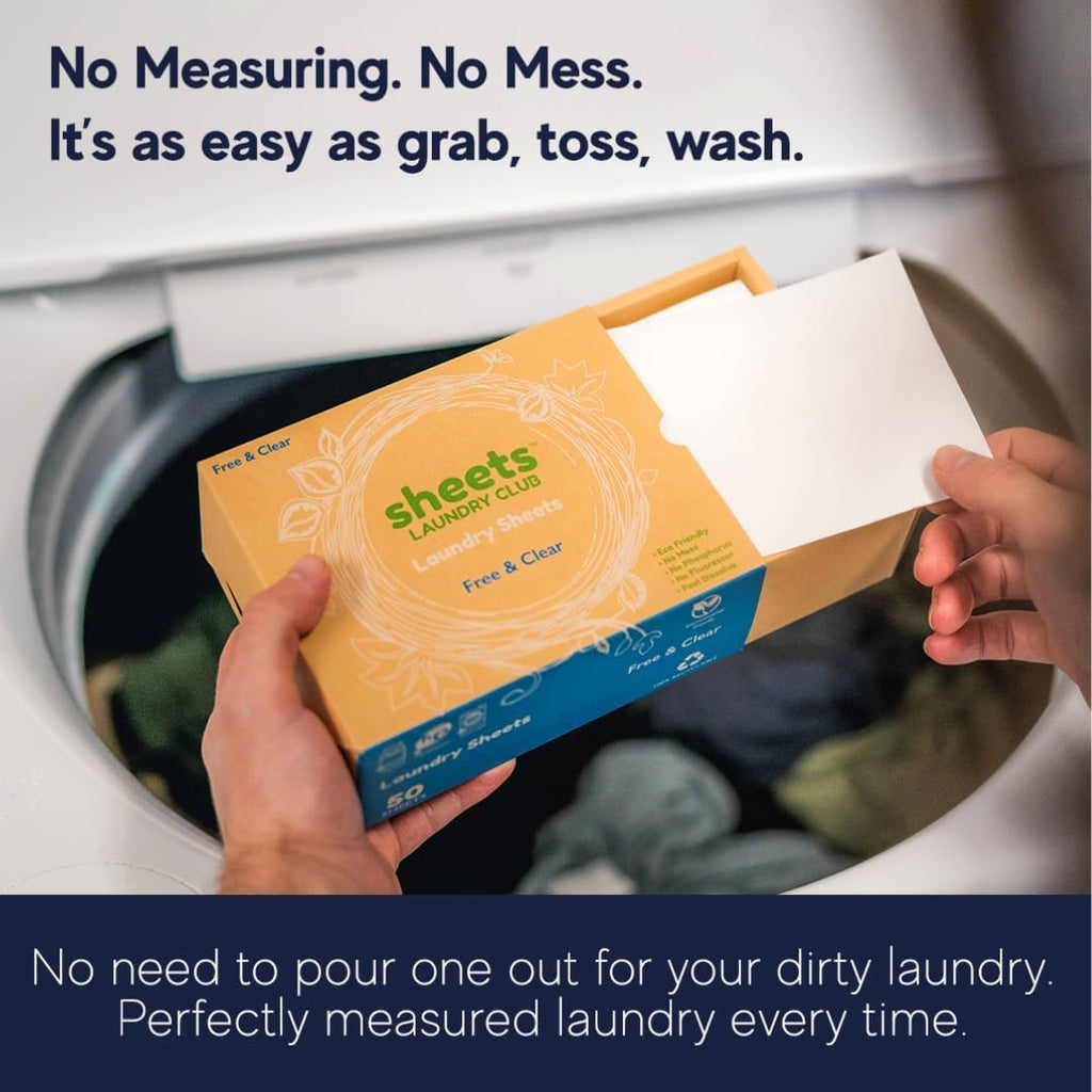 Detergent Sheets, Fragrance Free, up to 100 Loads