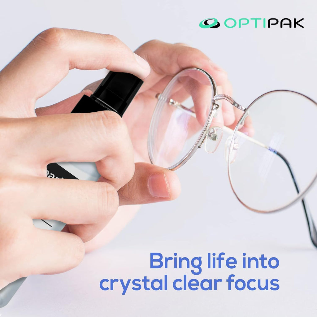 Sparkle Anti-Reflective Safe Lens Cleaner & Repair Kit – (2) 1oz Glasses Cleaner Spray, (2) Microfiber Cloth &