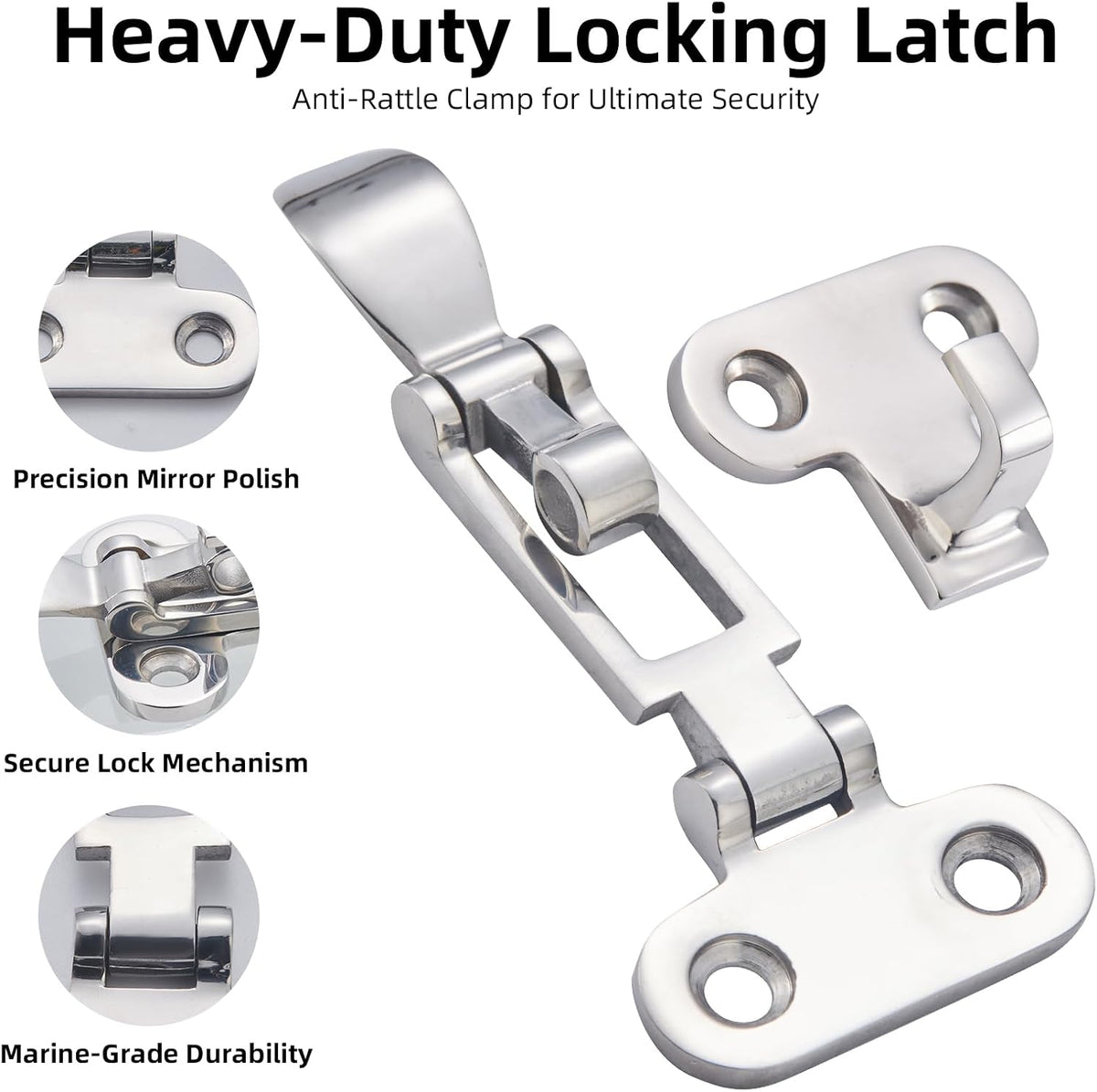 Toggle Lock Boat Hatch Latch,316 Stainless Steel, 2 Pack