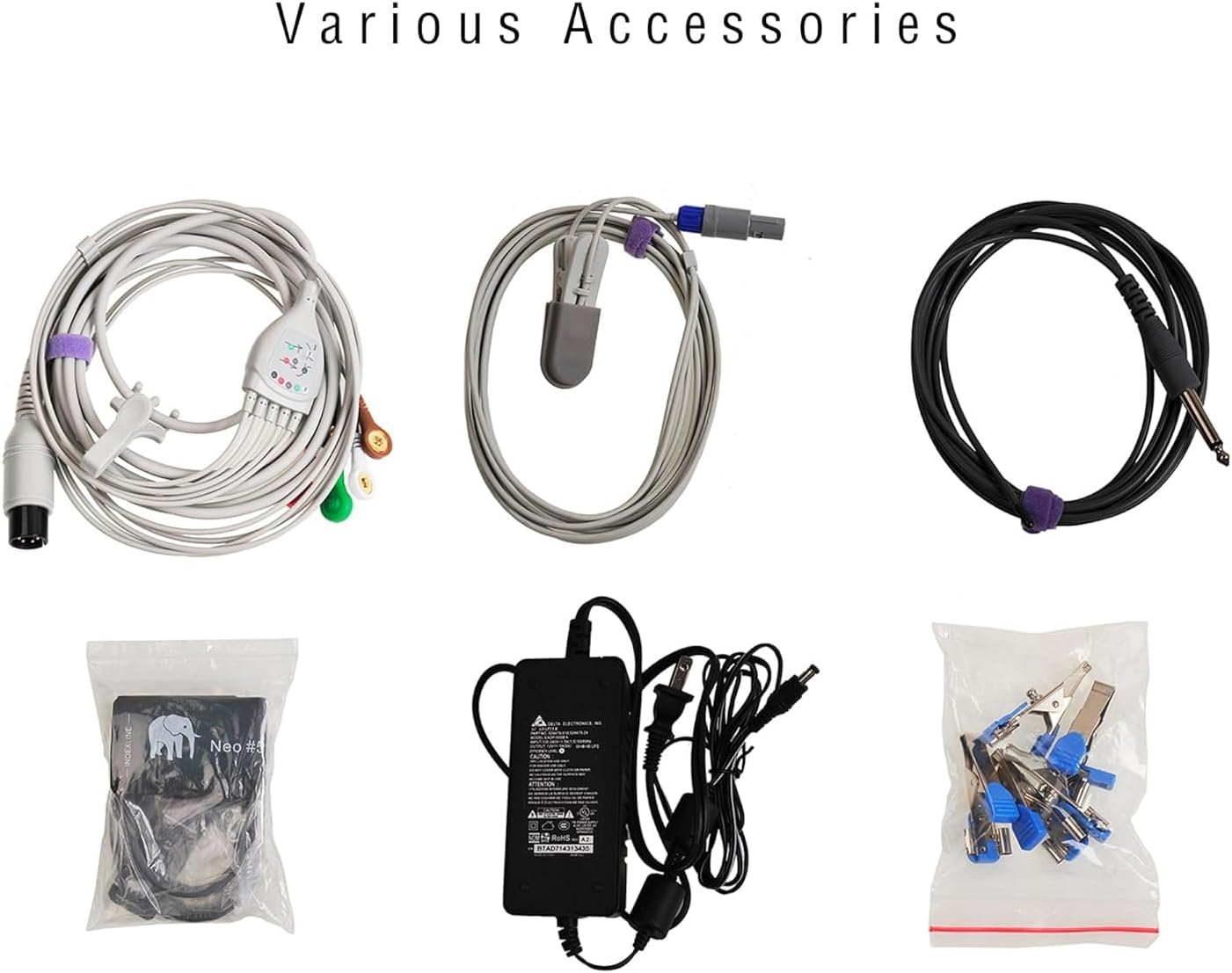 Veterinary Vital Signs Monitor 7 Inch Portable 6 Parameter Monitor ECG/NIBP/PR/SPO2/RESP/TEMP Animal Monitor